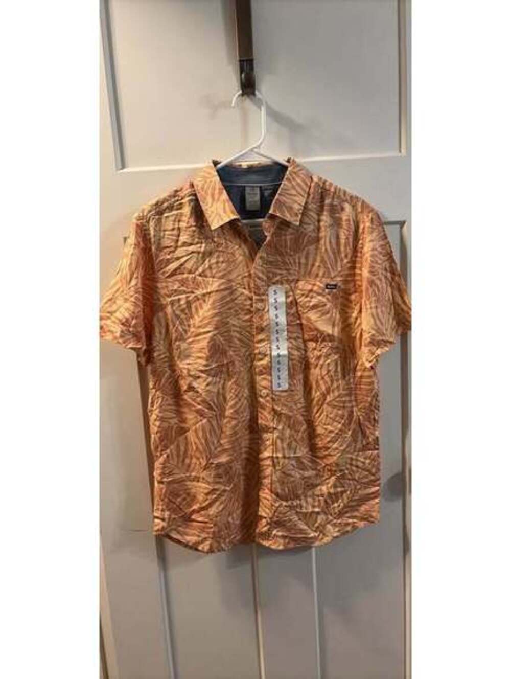 Hurley orange boardwalk short-sleeve shirt men’s size small